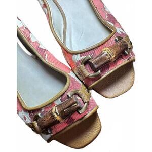 Talbots Floral Bamboo Canvas Ballet Flats